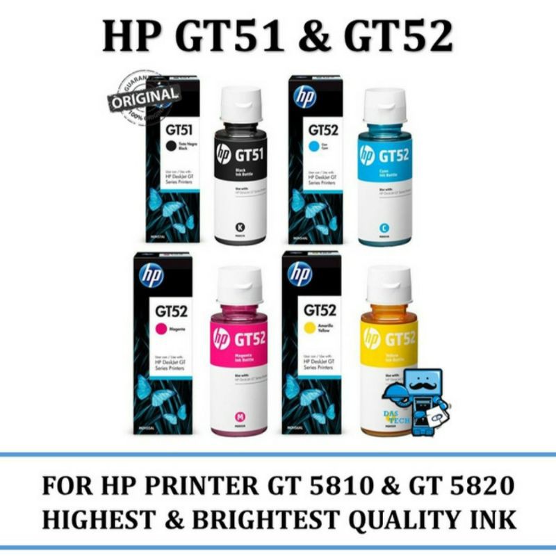 TINTA HP GT51&GT52 COLOUR ORIGINAL