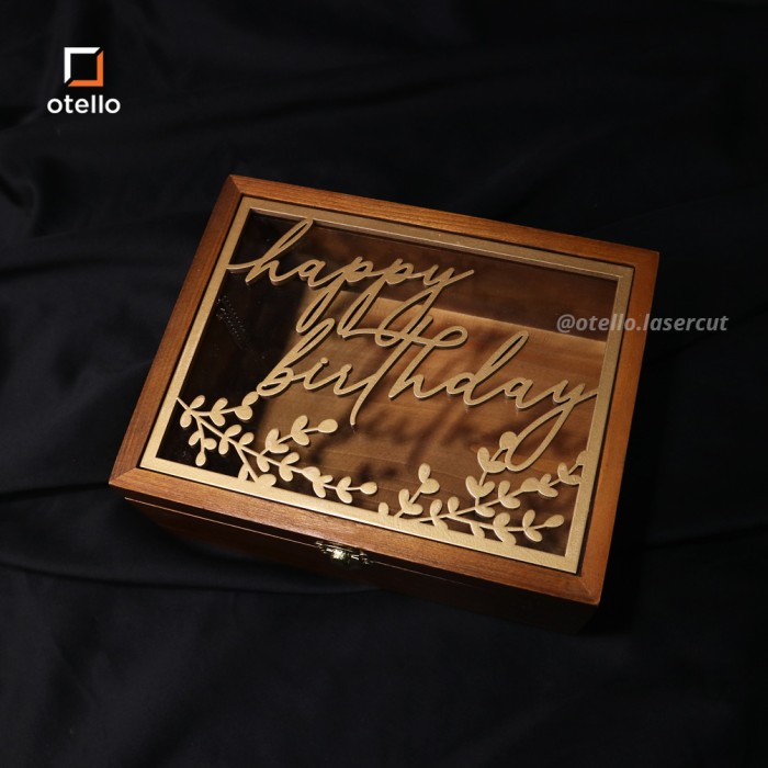 Woodlic Wooden Box Kayu Akrilik Birthday Gift Kotak Kado Hadiah Ultah Packaging Hampers