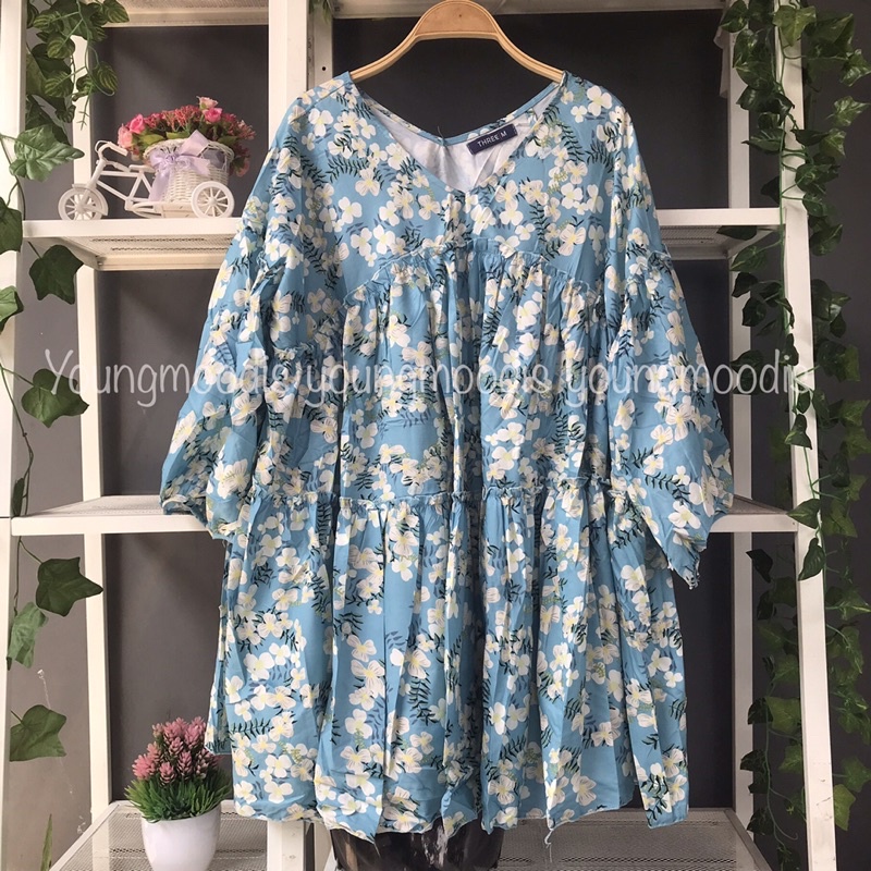 youngmoodis floral blouse tunik bunga import