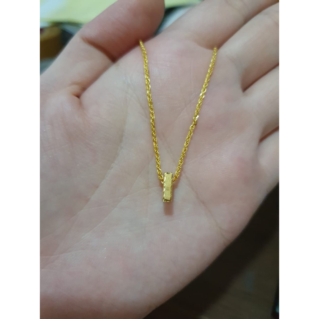 Set kalung inisial huruf I kadar 700 emas asli