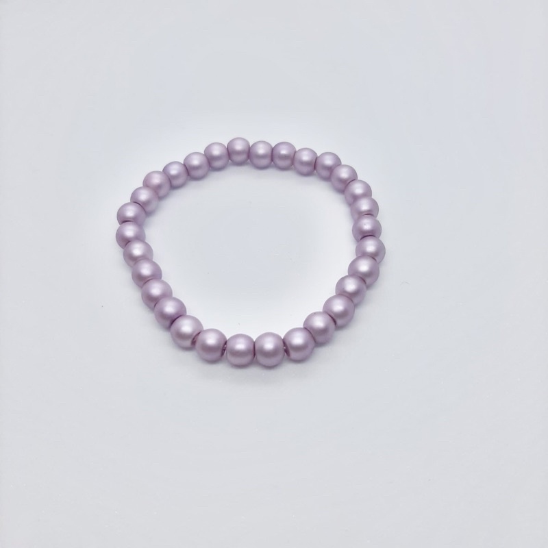 Gelang Mutiara Sintetis 6mm Warna Doff Pria Wanita Pearl Bracelet