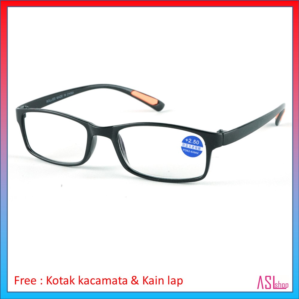 FRAME KACAMATA KHUSUS BACA (BU601AB) LENSA BLUERAY/BLUECUT