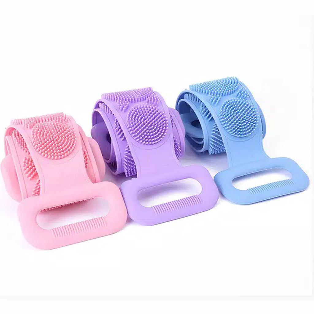 ❤️GTB❤️ Sikat Punggung Badan Silicone Scrubber Sponge Mandi Alat Gosok Pembersih Daki Silikon 2 Sisi Karet R638