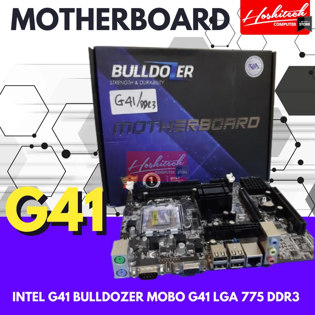 MOTHERBOARD INTEL G41 BULLDOZER MOBO G41 LGA 775 DDR3 GARANSI 1TH