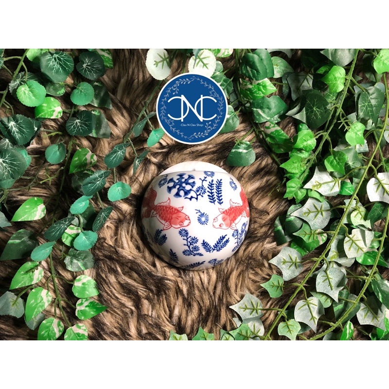 Pot tempel dinding keramik koi merah