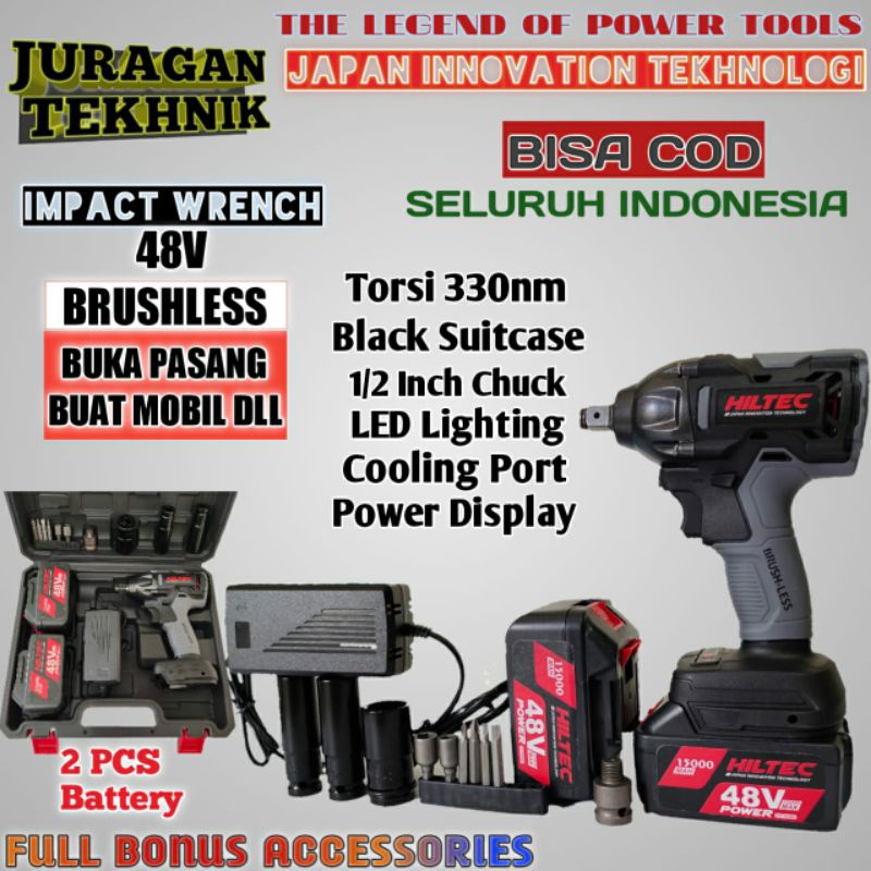 Promo Mesin Impact Wrench / Buka Baut Mobil Motor Hiltec Japan Model Bosch makita /COD