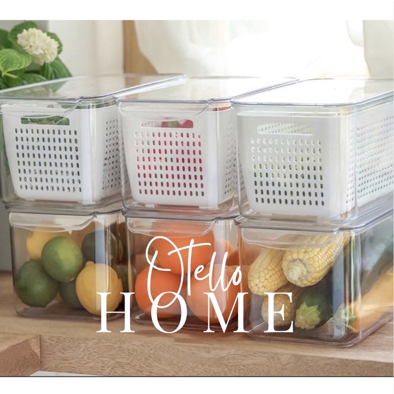 Aera - Food Container with Strainer and Divider / Toples Makanan / Tempat Makanan / Wadah Makanan / 