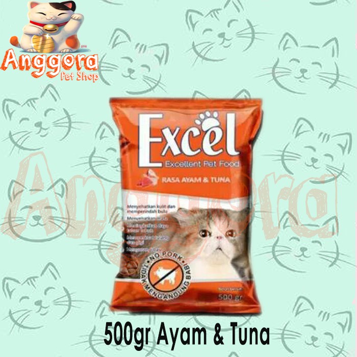 Makanan Kucing Murah EXCEL 500gr - Ayam Tuna bentuk segitiga