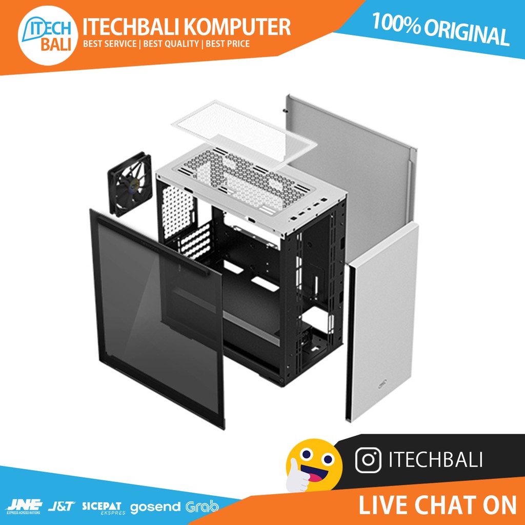 Casing DEEPCOOL Macube 110 White - Tempered Glass mATX | ITECHBALI