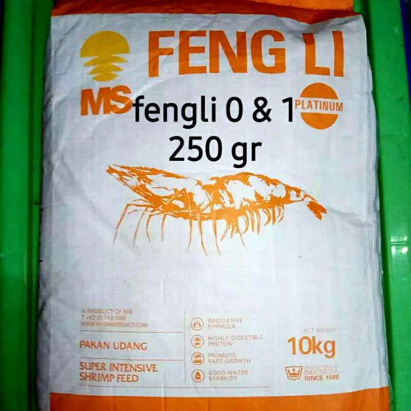 Fengli 0 dan 1  pelet udang pakan benih ikan lele/nila/mujair dan ikan hias