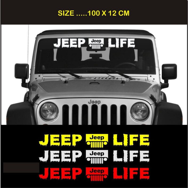 terbaru sticker stiker cutting kaca depan mobil Jeep