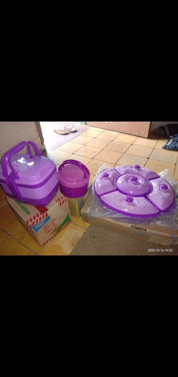 Rantang Makanan Purple / Tempat Makanan 3 Tingkat Gr3in1 - Tempat Bekal Makanan