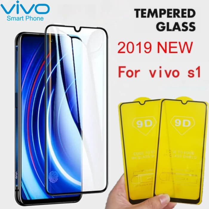 Tempered Glass 9D For Vivo S1 Tempered Glass Full Layar Full Cover Full Glue