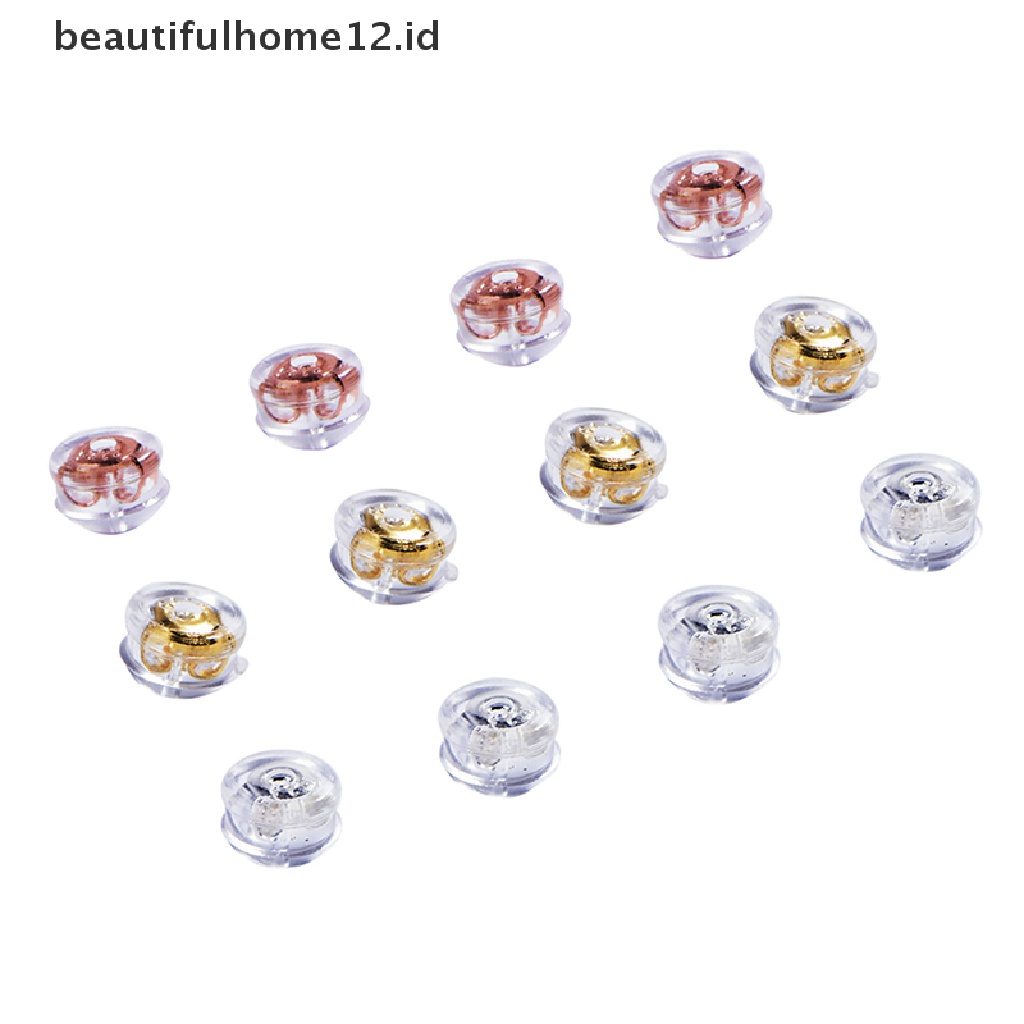 【beautifulhome12.id】 10Pcs Soft Clear Earnuts Earrings Backs Plugs Stoppers Findings Useful Jewelry .