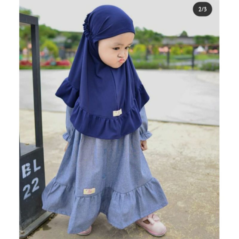 jilbab bayi/ jilbab anak rempel usia 0-1 th