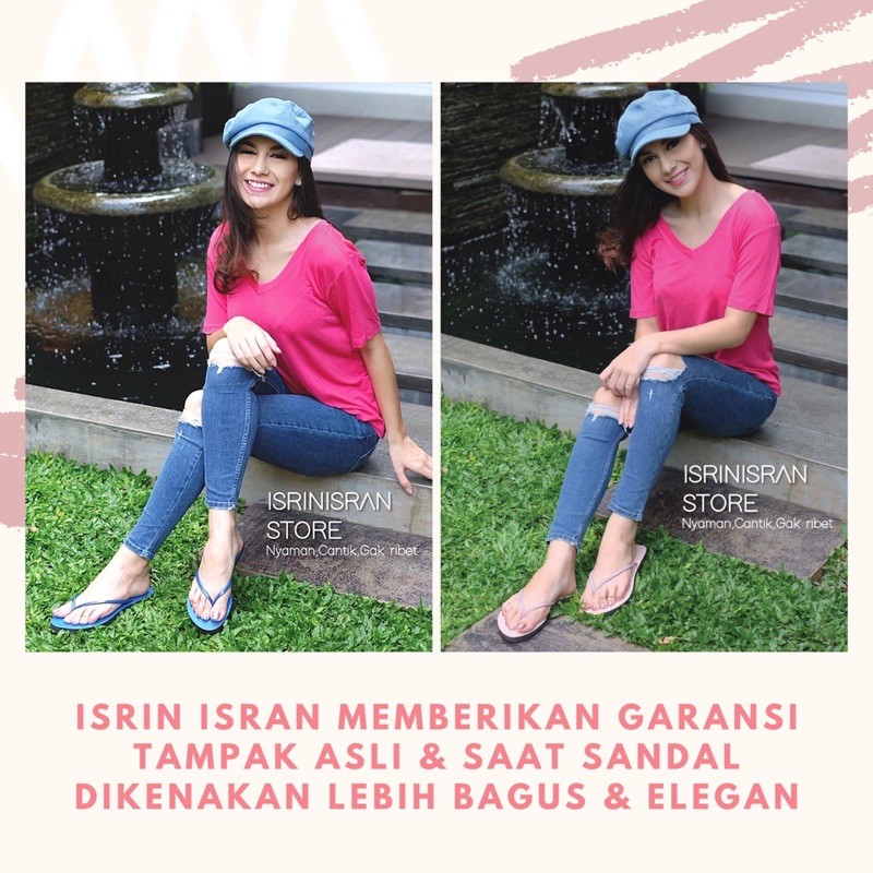 ( JEPIT  ETALASE 1 ) Sandal Wanita teplek tali flip flop nyaman ISRIN ISRAN