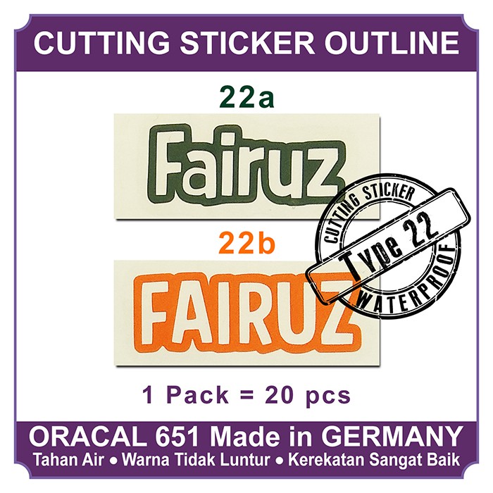 

Cutting Sticker Outline Waterproof Type 22