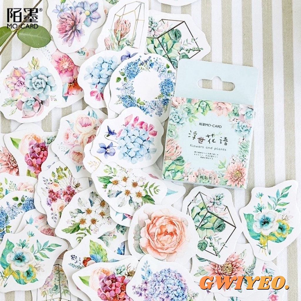 

45 Pcs Flower Bouquet Sticker Aesthetic Bunga Sticker Journal Diary