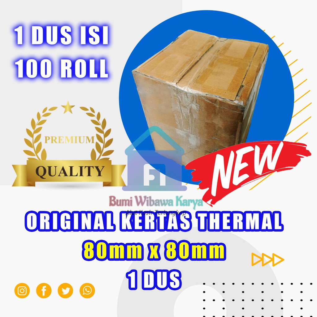 

Kertas thermal paper roll / Kertas Termal 80 x 80 1 Dus terlaris