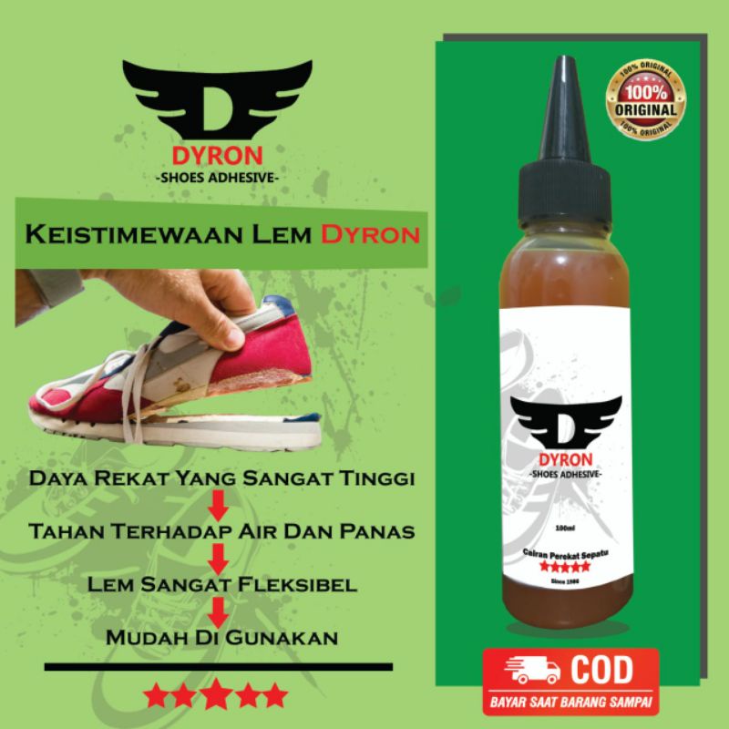 LEM SEPATU SUPER KUAT [ TAHAN AIR &amp; PANAS ] DYRON 100 ml