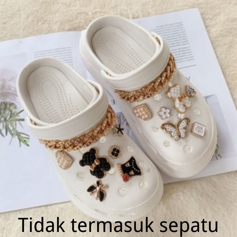 Set Gesper Sepatu Crocs Jibbitz DIY Untuk Pria Dan Wanita [tidak ada sepatu]