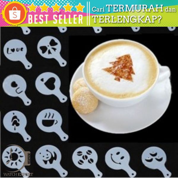 Cetakan Busa Foam Kopi Latte Art 16 PCS - JJYE01 - White