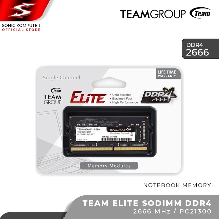 Memory RAM Team Elite DDR4 2666Mhz PC21300 Sodimm Memory Laptop