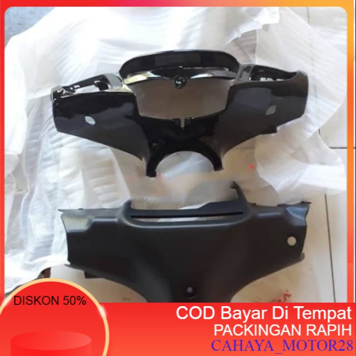 Termurah Body Motor Cover Batok kepala  depan dab belakang vega r lama/F1ZR-fizr, hitam Aufia Sparep
