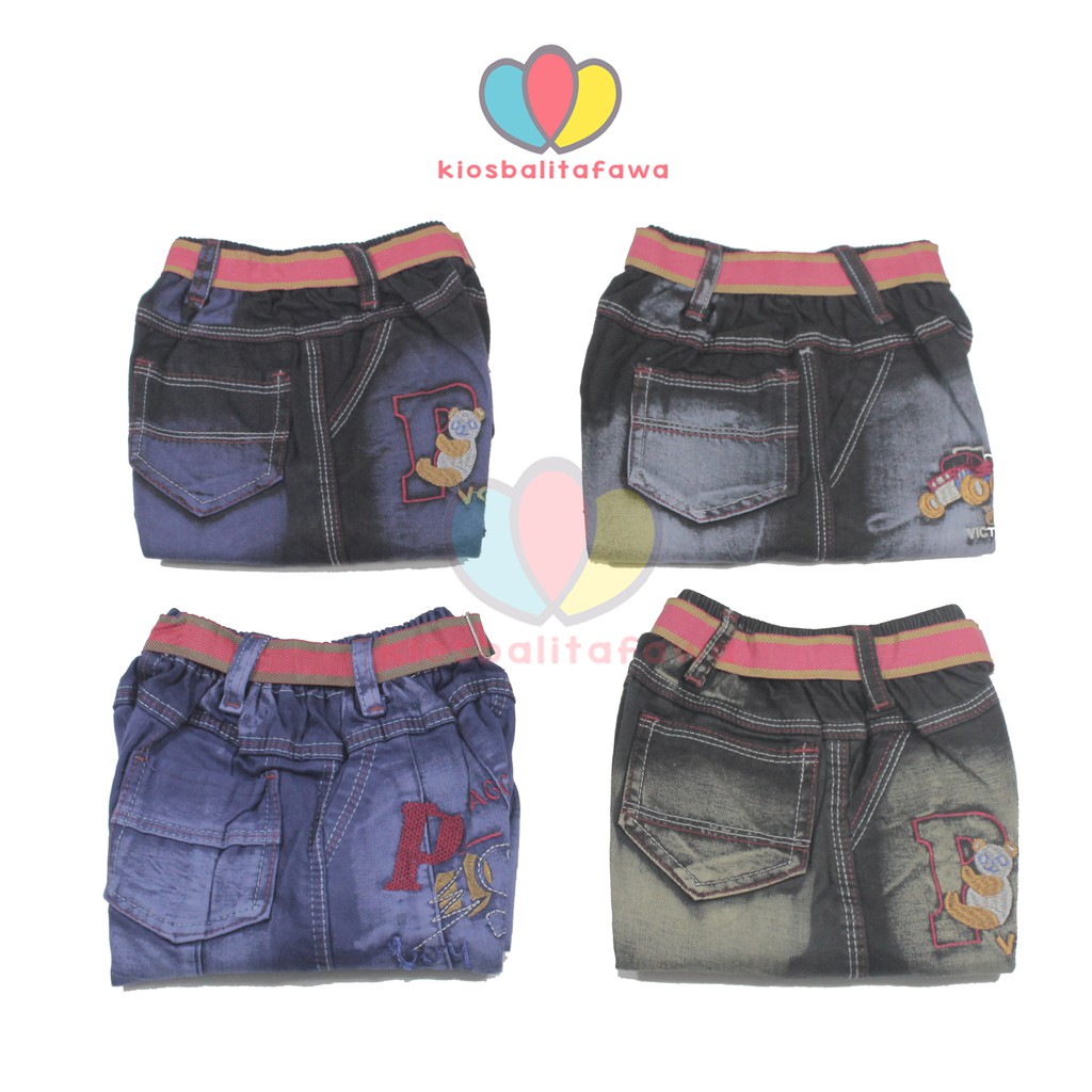 Celana Jeans uk 1-2 Tahun / Celana Jeans Anak Cowok Pendek Murah Polos Import Pants Grosir