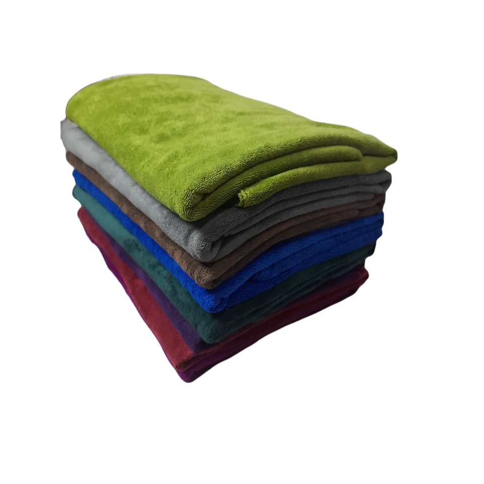 Handuk Mandi Microfiber Polos Warna-Warni Ukuran 70x140 - Random