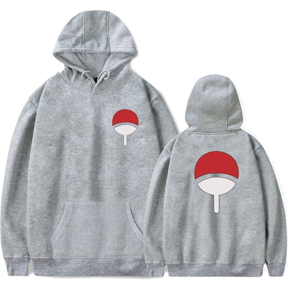 Sweater Hoodie UCHIHA SIMBOL Anime NARUTO Jumper Bahan Fleece Ukuran S M L XL XXL XXXL