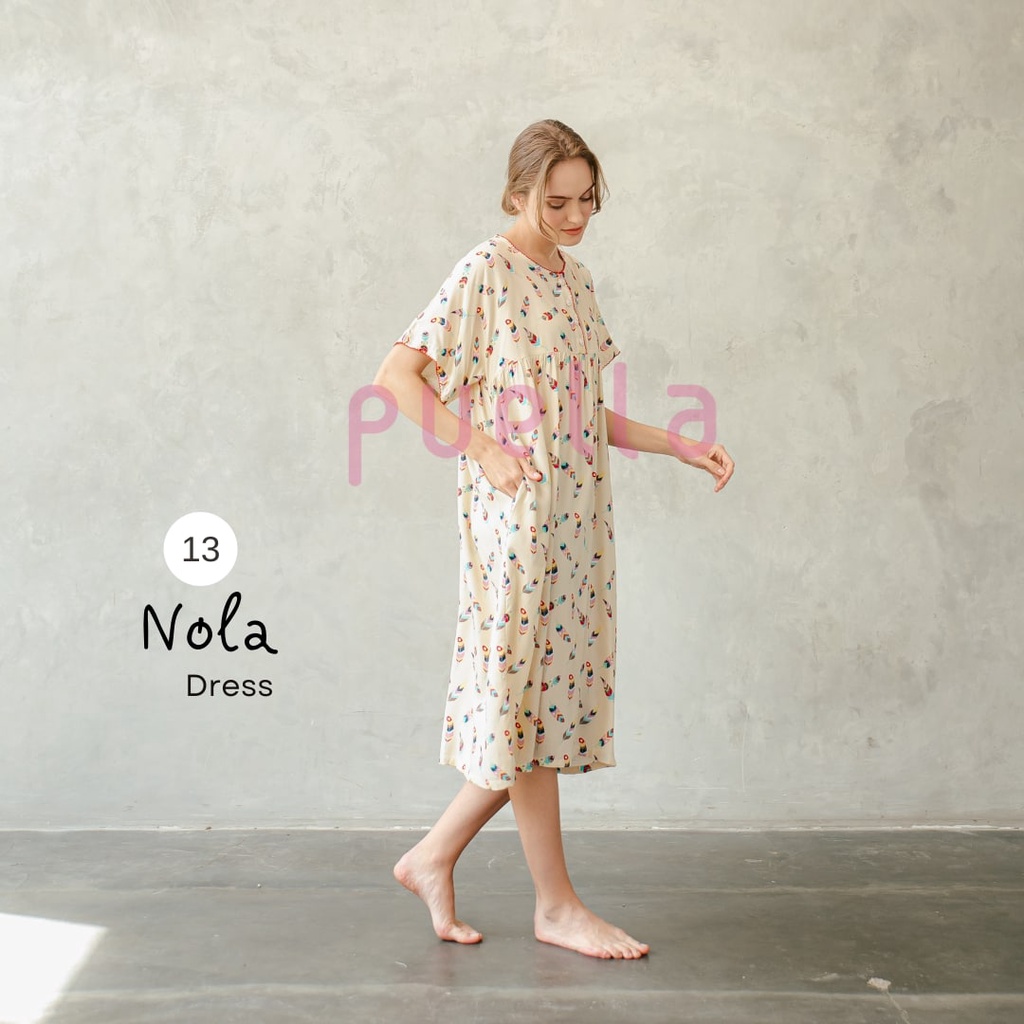 Puella - Daster Nola Series 13 | Baju Tidur Adem | Daster Jumbo | Daster Ibu Hamil | Daster Ibu Menyusui | Sleepwear | Homedress | Baju Santai | Dress Jumbo | Daster Murah-1