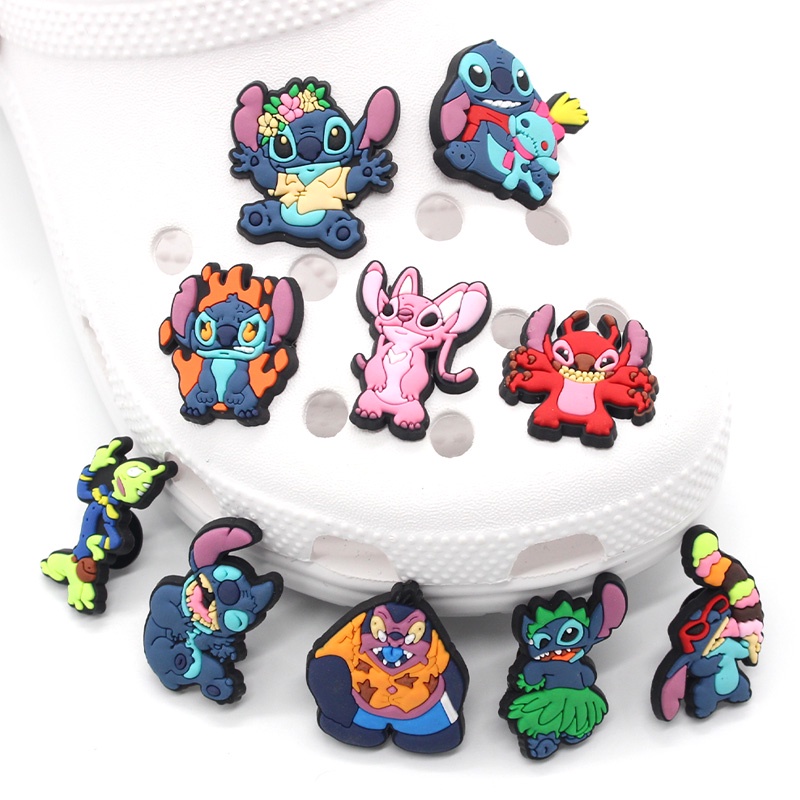 Jibbitz Stitch shoe charms pin sendal crocs wanita Aksesoris DIY  pvc Bahan Untuk Dekorasi Sepatu Hadiah anak