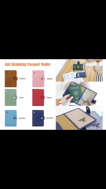 Anti skimming passport wallet ( dompet paspor anti kejahatan banyak sekat)