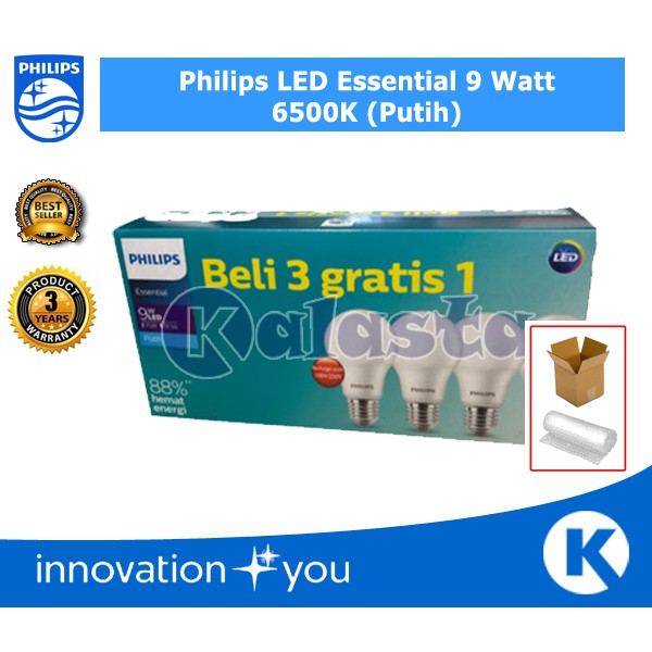 Paket Isi 4 Lampu Philips LED 6w/8w/10w/12w/14.5w Multipack MyCare Bulb GARANSI &amp; FREE BUBBLE