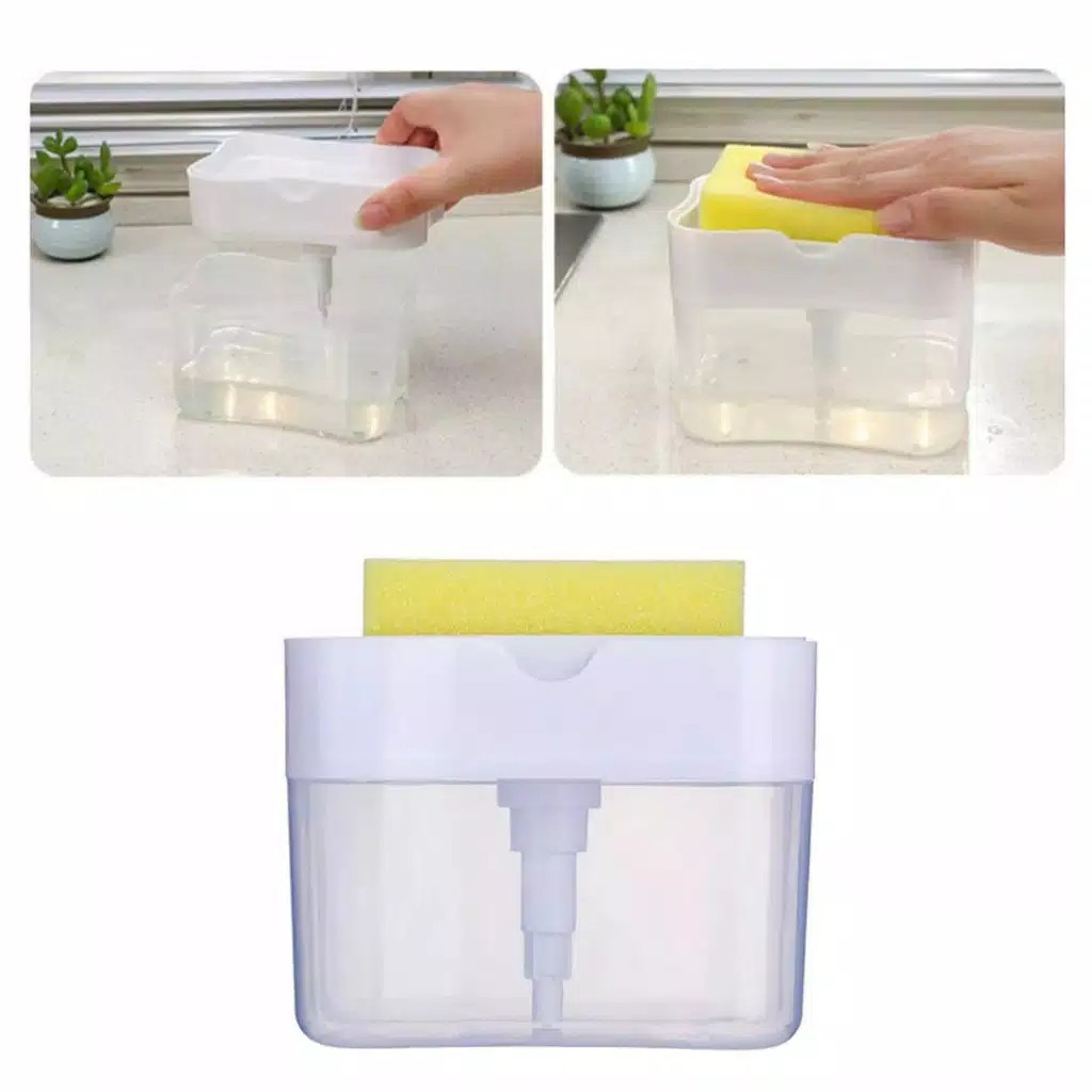 Dispenser sabun cuci piring busa sponge / soap Pump sponge caddy