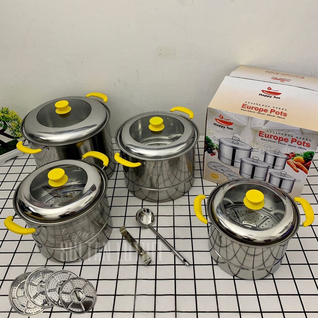 Europe Pots Steamer 12 pcs Happy Fun