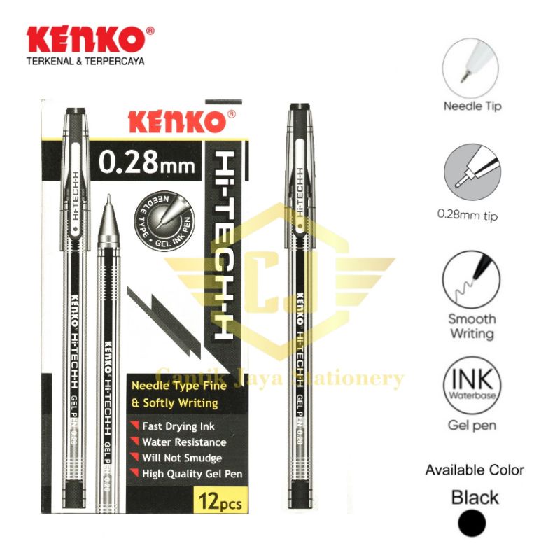 

[1 LSN / 12 PCS] Kenko HI-Tech-H 0.28mm / Pulpen Pena / Gel Pen