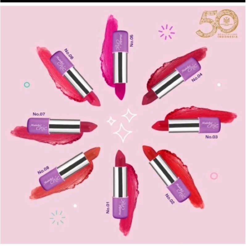 Mirabella Chic Colormoist Lipstik Tersedia 8 Warna Original 100%