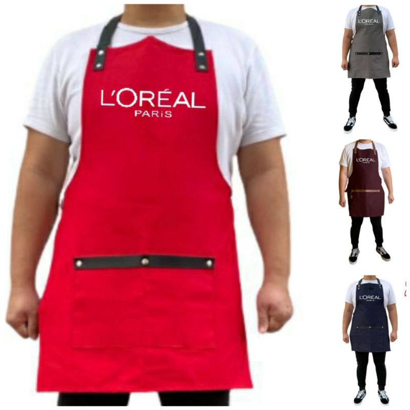 CELEMEK SALON LOREAL BARBER APRON BARBERSHOP - APPRON KEP SERAGAM POTONG RAMBUT PERALATAN KIP CUKUR