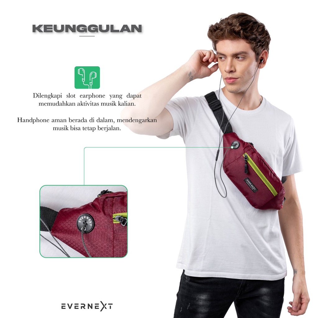 Tas Selempang Pria DENZEL Waistbag Tas Pinggang Outdor Sling Bag Kerja Kantor Jalan Santai Distro