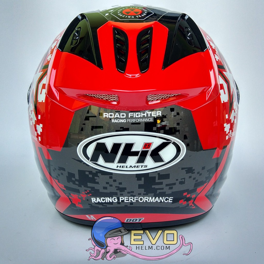 NHK R6 PIXEL GRAPHIC Half Face - Single Visor RED - SILVER