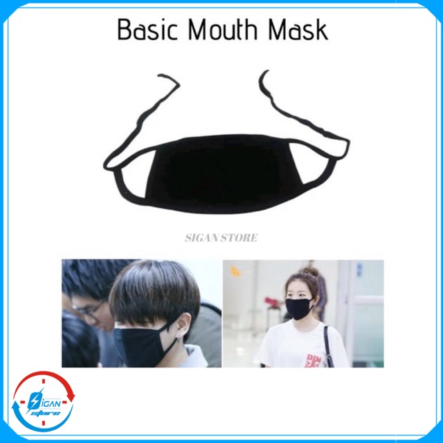 Masker Kain Hitam Polos