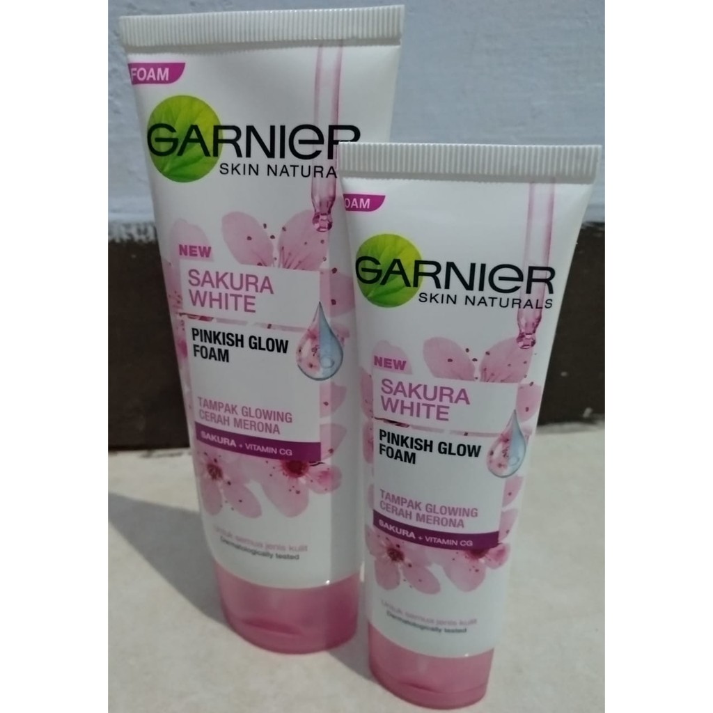 GARNIER SAKURA WHITE PINKISH FACIAL FOAM&gt;&gt;SAKURA GLOW HYALURON FACE WASH