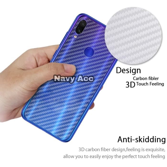 NA - Stiker Skin Carbon Redmi Note 7 - Garskin Carbon Redmi Note 7