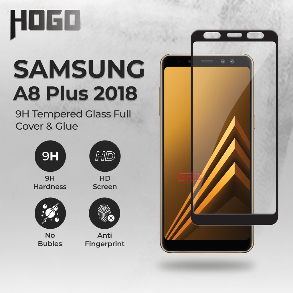 Tempered Glass SAMSUNG Galaxy A8 Plus HOGO Full Cover Anti Gores Kaca