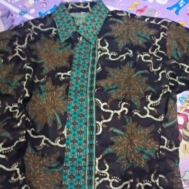 Cinta Batik Hrb026 Kenongo Kemeja Tosca Pendek Pekalongan Padi M L Xl Sogan Tulis Halus Kemeja Batik