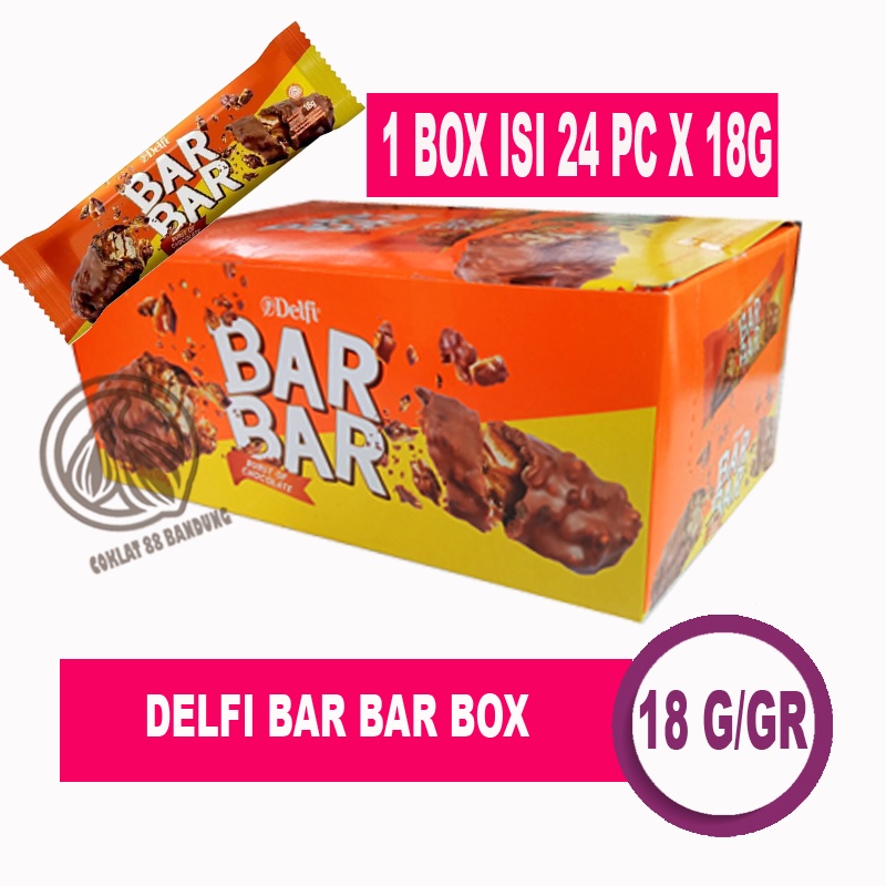 

DELFI BAR BAR BOX ISI 24 PCS X 18GR, DELFI BAR BAR SHARE IT 8GR X 10 PCS, DELFI BAR BAR WAFER CARAMEL COKELAT