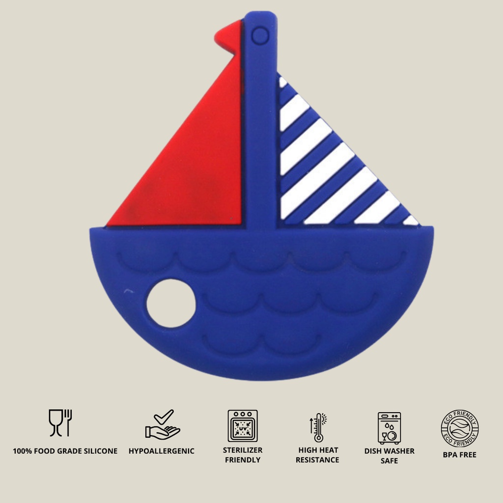 MAINAN GIGITAN BAYI KAPAL - BABY TEETHER BOAT - TEETHER BAYI PERAHU