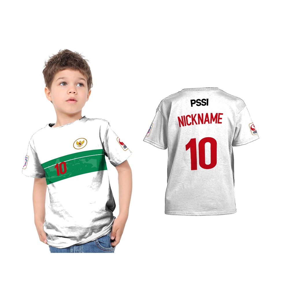 Kaos Anak Baju Jersey Timnas Indonesia Away 2021-2022 Aff Suzuki Custom Full Printing
